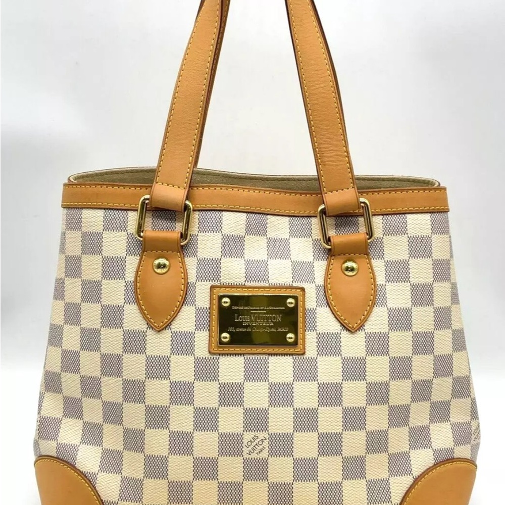 Authentic Louis Vuitton Damier Azur Hampstead PM shoulder handbag  W/COA
